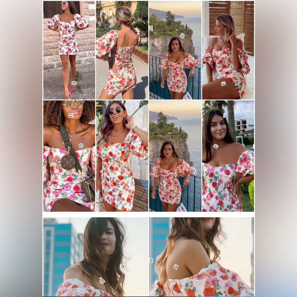 NWT ZARA THE CAROLINE DRESS S MINI FLORAL OFF SHOULDER PUFF SLEEVE Blogger Fave - Picture 8 of 16